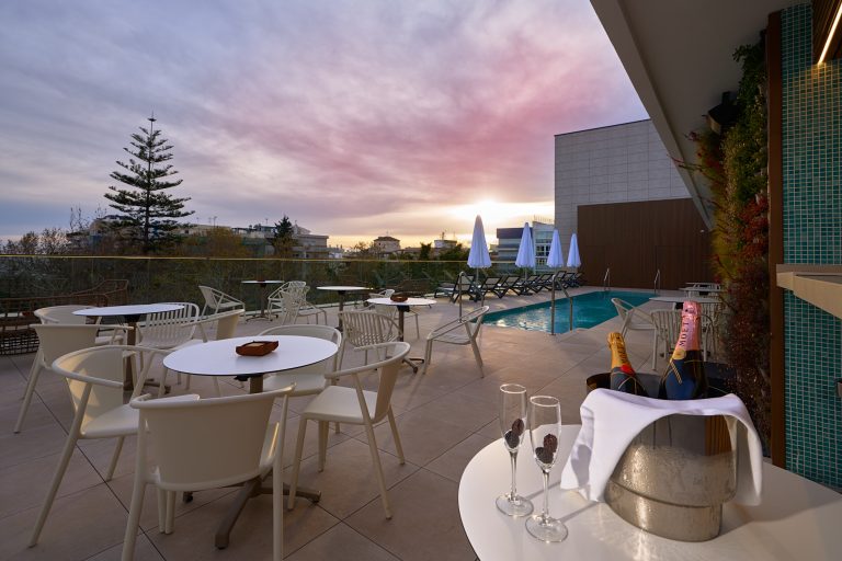 Atardecer desde la terraza de Óbal Urban Hotel