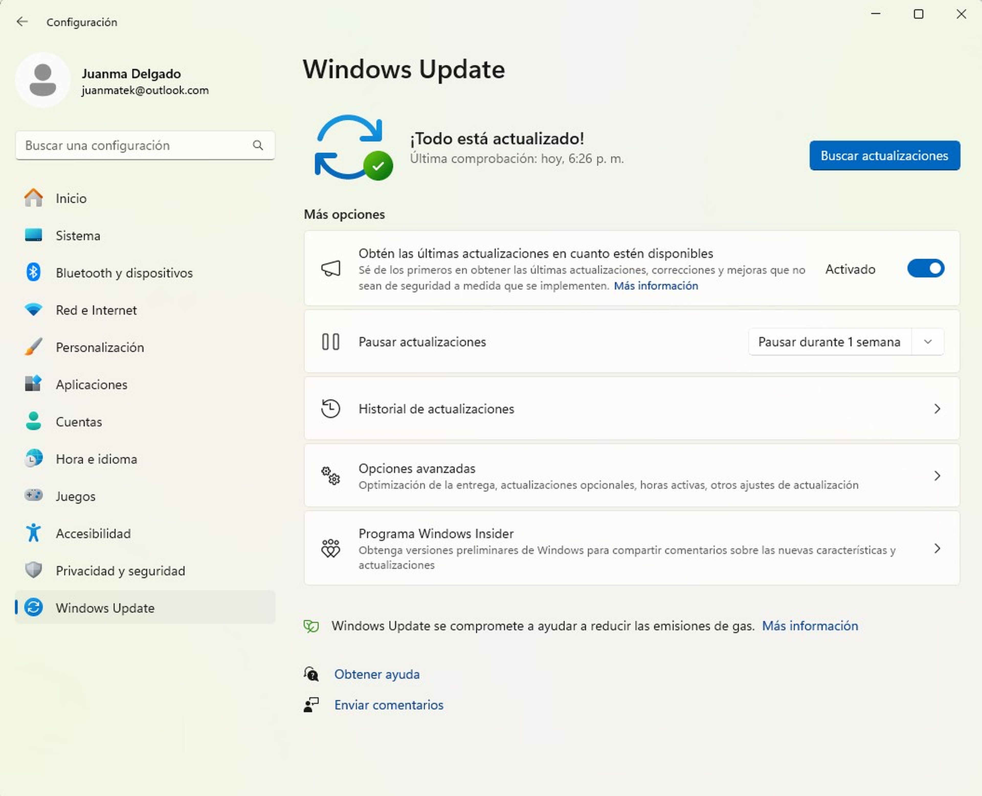 Buscar actualizaciones del sistema operativo